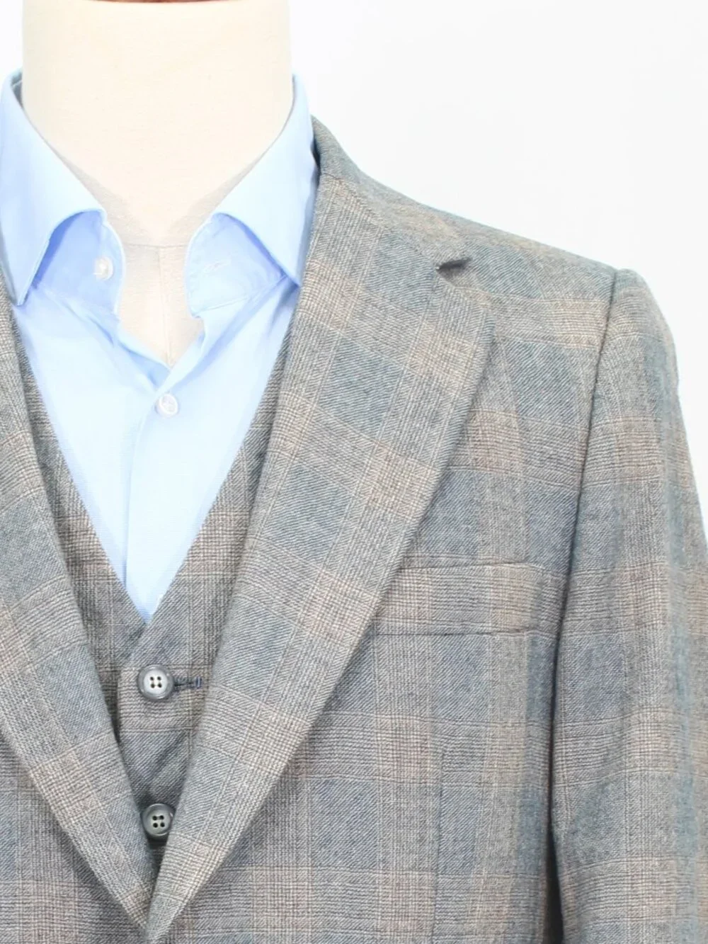 Vintage 1970s 40S 35x28 Gray Full Suit 2-Button Solid R929